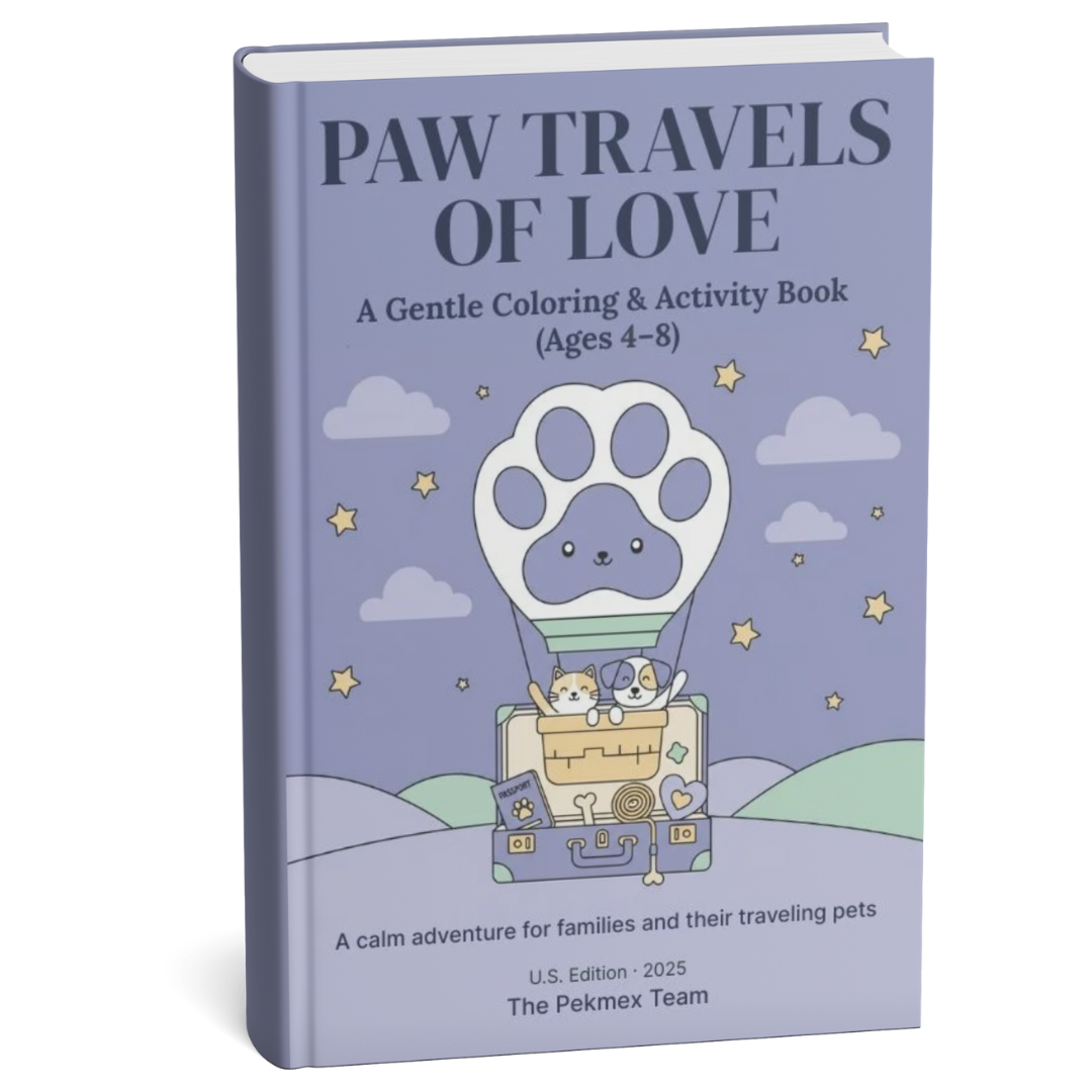 Coloring and activity book for kids traveling with pets – Pekmex Is Life U.S. Edition